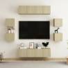 8 Piece TV Cabinet Set Sonoma Oak Engineered Wood Colour sonoma oak Size 60 x 30 x 30 cm (4 pcs) Quantity in Package 1 