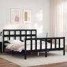 Bed Frame with Headboard Black 160x200 cm Solid Wood Colour black Size 160 x 200 cm 