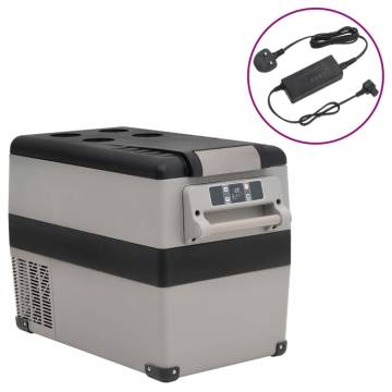 35L Portable Cool Box with Handle - Black & Grey | HipoMarket