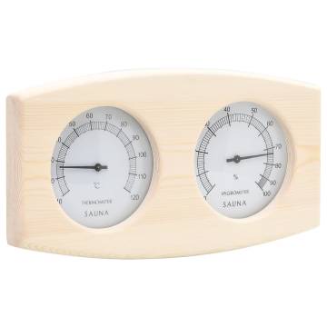 2 in 1 Sauna Hygrothermograph & Sand Timer Set - Solid Wood Pine