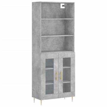 Stylish Highboard Concrete Grey - 69.5x34x180 cm | HiPoMarket