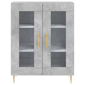 Stylish Highboard Concrete Grey - 69.5x34x180 cm | HiPoMarket