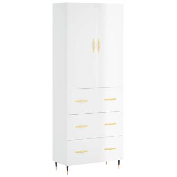 Highboard High Gloss White - Stylish Storage Solution