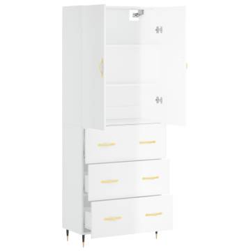 Highboard High Gloss White - Stylish Storage Solution