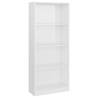 4-Tier High Gloss White Book Cabinet – Modern & Stylish Design