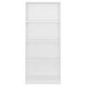 4-Tier High Gloss White Book Cabinet – Modern & Stylish Design