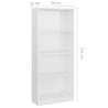 4-Tier High Gloss White Book Cabinet – Modern & Stylish Design