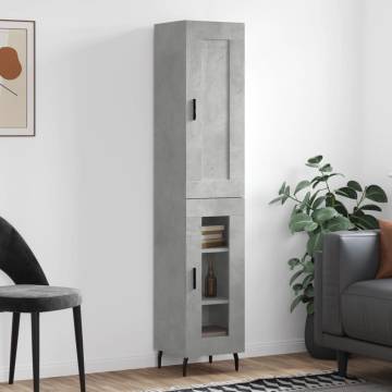 Stylish Highboard in Concrete Grey - Durable & Elegant Design