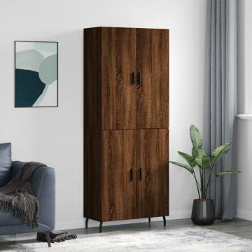 Stylish Highboard Brown Oak - 69.5x34x180 cm | HipoMarket UK