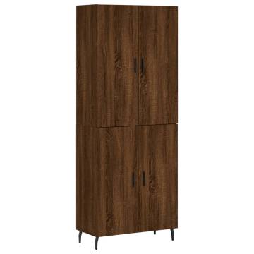 Stylish Highboard Brown Oak - 69.5x34x180 cm | HipoMarket UK