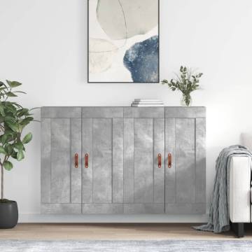 Wall Mounted Cabinets - 2 pcs Concrete Grey Engineered Wood