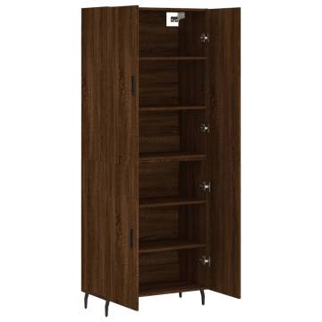 Stylish Highboard Brown Oak - 69.5x34x180 cm | HipoMarket UK