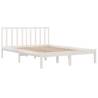 Stylish White Solid Wood Pine Bed Frame - 135x190 cm Double