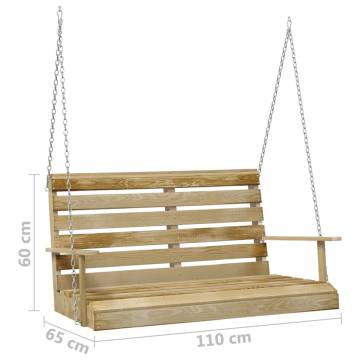 Swing Bench 110 cm - Impregnated Pinewood for Outdoor Relaxation