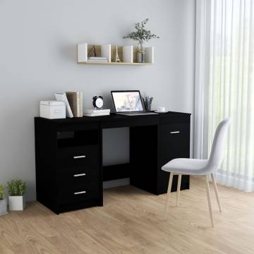 Modern Black Desk 140x50 cm | Stylish Office Furniture