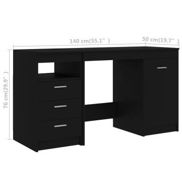 Modern Black Desk 140x50 cm | Stylish Office Furniture