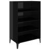 High Gloss Black Sideboard - Engineered Wood - 57x35x90 cm