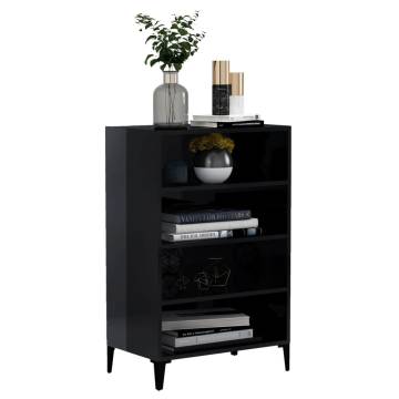 High Gloss Black Sideboard - Engineered Wood - 57x35x90 cm