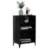 High Gloss Black Sideboard - Engineered Wood - 57x35x90 cm