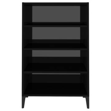 High Gloss Black Sideboard - Engineered Wood - 57x35x90 cm