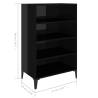 High Gloss Black Sideboard - Engineered Wood - 57x35x90 cm