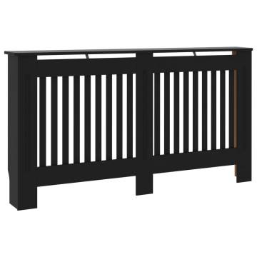 Stylish Black Radiator Cover - 152x19x81.5 cm MDF