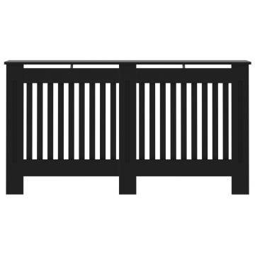 Stylish Black Radiator Cover - 152x19x81.5 cm MDF