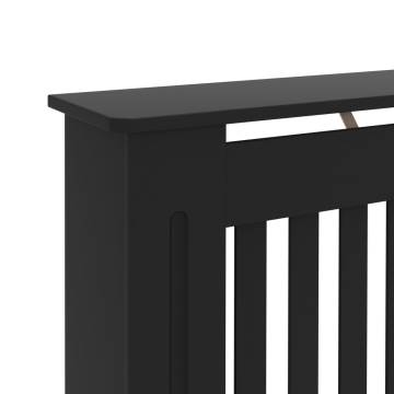 Stylish Black Radiator Cover - 152x19x81.5 cm MDF