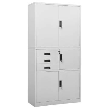 Durable Light Grey Office Cabinet 90x40x180 cm Steel