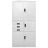 Durable Light Grey Office Cabinet 90x40x180 cm Steel