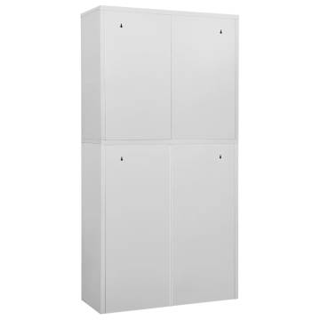 Durable Light Grey Office Cabinet 90x40x180 cm Steel