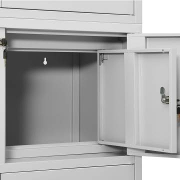 Durable Light Grey Office Cabinet 90x40x180 cm Steel