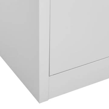 Durable Light Grey Office Cabinet 90x40x180 cm Steel