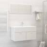 Bathroom Furniture Set High Gloss White Engineered Wood Colour high gloss white Size 90 x 38.5 x 46 cm Number of 1 Number of Pieces 