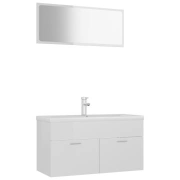 High Gloss White Bathroom Furniture Set | Stylish & Functional