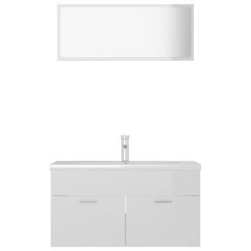 High Gloss White Bathroom Furniture Set | Stylish & Functional