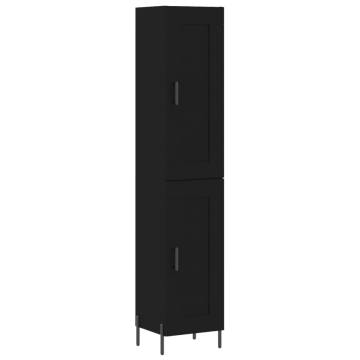 Highboard Black 34.5x34x180 cm - Stylish Engineered Wood Storage