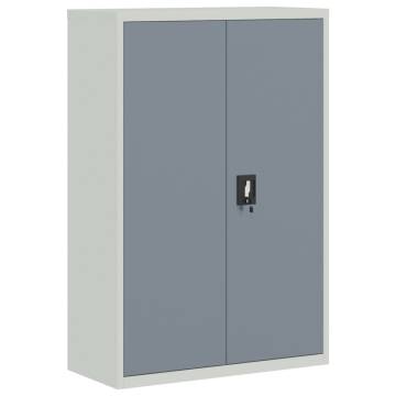 Stylish Light Grey & Dark Grey File Cabinet - 90x40x140 cm