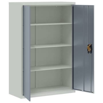 Stylish Light Grey & Dark Grey File Cabinet - 90x40x140 cm