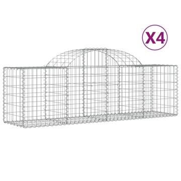 Arched Gabion Baskets 4 pcs – Durable & Decorative Garden Barriers