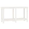 Work Bench White 140x50x80 cm Solid Wood Pine - HipoMarket