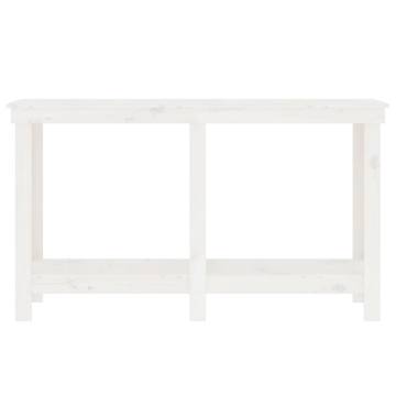 Work Bench White 140x50x80 cm Solid Wood Pine - HipoMarket