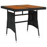 Elegant Poly Rattan Garden Table - 70x70x72 cm Black