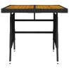 Elegant Poly Rattan Garden Table - 70x70x72 cm Black