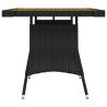 Elegant Poly Rattan Garden Table - 70x70x72 cm Black