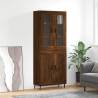 Highboard Brown Oak 69.5x34x180 cm Engineered Wood Colour brown oak Quantity in Package 1 Model 2 wood doors 