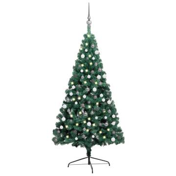 Artificial Half Pre-lit Christmas Tree with Ball Set - 180 cm