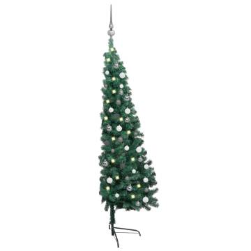 Artificial Half Pre-lit Christmas Tree with Ball Set - 180 cm