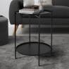 H&S Collection Side Table - Black Metal, 50.5 cm