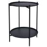 H&S Collection Side Table - Black Metal, 50.5 cm